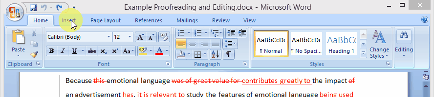 Accepter alle ændringer Word 2007